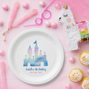 Assiettes En Carton Magic Unicorn Castle Rainbow 5e fête d'anniversair