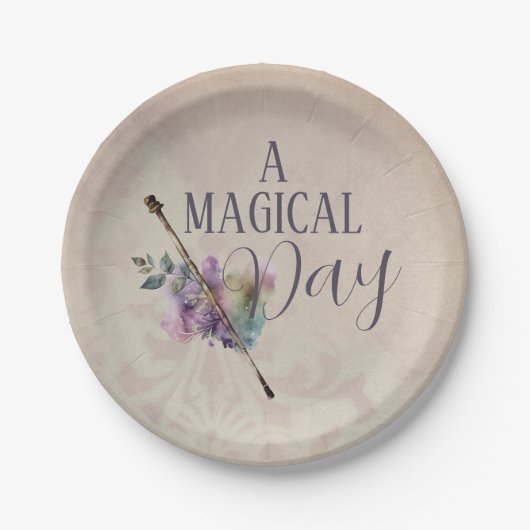 Assiettes En Carton Magic Wand Girl Wizard Anniversaire (Devant)