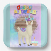 Assiettes En Carton Magical Llamacorn Joyeux anniversaire (Recto)