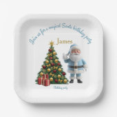 Assiettes En Carton Magical Santa Birthday Invitation  (Recto)