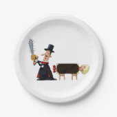 Assiettes En Carton Magicien en représentation (Devant)