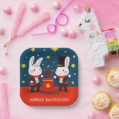 Assiettes En Carton Magiciens de lapins mignons sur scène Anniversaire (Fête)