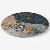 Assiettes En Carton Magie de Noël Snowman Bleu (Angle)