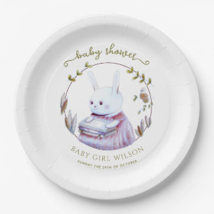 Assiettes En Carton Magique Books Bois Bunny Girl Baby shower
