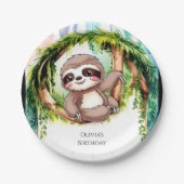 Assiettes En Carton Magique Mignonne Sloth Anniversaire (Devant)