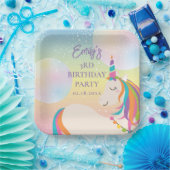 Assiettes En Carton Magique Rainbow Unicorn Fille fête d'anniversaire (Fête)
