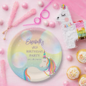 Assiettes En Carton Magique Rainbow Unicorn Fille fête d'anniversaire (Fête)