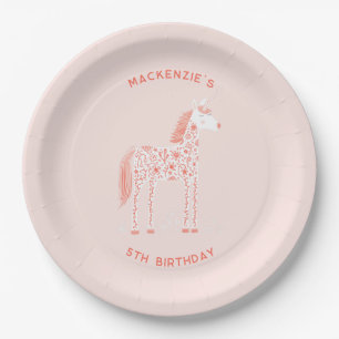 Assiettes En Carton Magique Unicorn Blush rose fête d'anniversaire