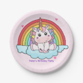 Assiettes En Carton Magique Unicorn Rainbow Plaque papier d'anniversai (Devant)