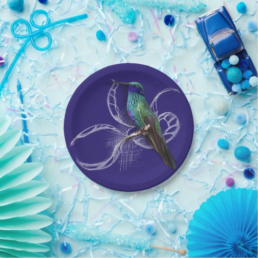 Assiettes En Carton Magnifique colibri - personnalisez en ajoutant un  (Fête)