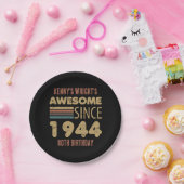 Assiettes En Carton Magnifique depuis 1944 80e anniversaire (Fête)