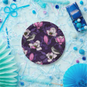 Assiettes En Carton Magnolia en floraison et tireur 4 (Fête)