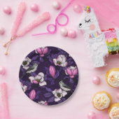 Assiettes En Carton Magnolia en floraison et tireur 4 (Fête)