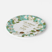 Assiettes En Carton Magnolia Floral Mariage (Angle)