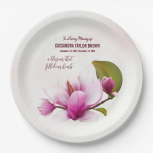 Assiettes En Carton Magnolia Flower Funeral Favoriser Plaques de papie