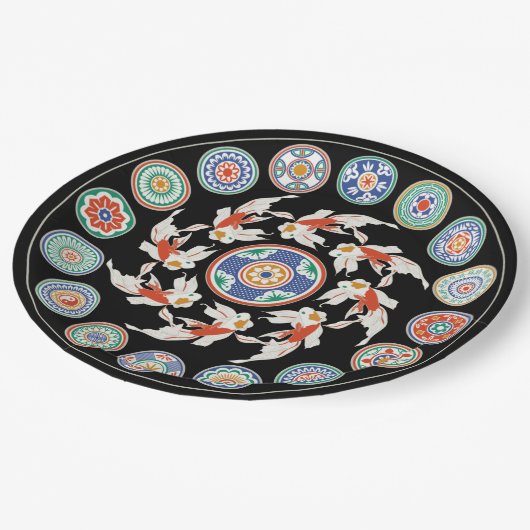 Assiettes En Carton Mah Jongg Koi (Angle)