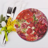 Assiettes En Carton Mahjong Party riche en gras floral