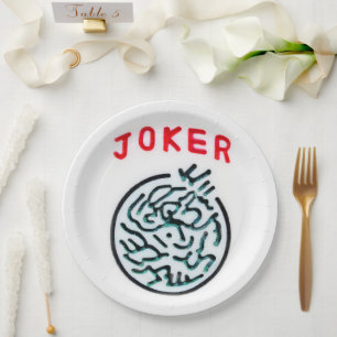 Assiettes En Carton MahJong symbole du jeu Joker tuile