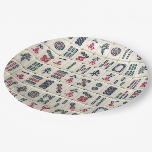 Assiettes En Carton Mahjong Tiles (Angle)