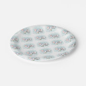 Assiettes En Carton Mahjong Tiles bleu (Angle)