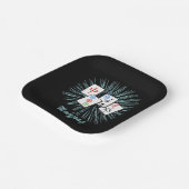 Assiettes En Carton Mahjong Tiles Blue Starburst Custom (Angulaire)