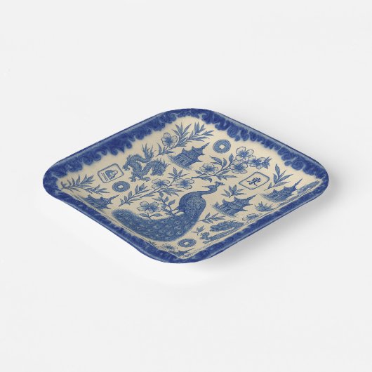 Assiettes En Carton Mahjong Toile Paper Plates (Angulaire)