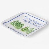 Assiettes En Carton MAHJONG Watercolor Winter Trees Blue PERSONALIZE (Angulaire)