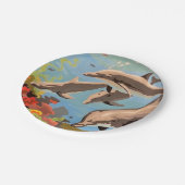 Assiettes En Carton Main Painted by Number | Dolphins | (Angle)