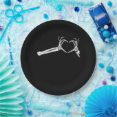 Assiettes En Carton Mains Coeur Squelette Drôle. Halloween Costume pea (Fête)