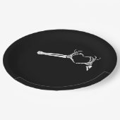 Assiettes En Carton Mains Coeur Squelette Drôle. Halloween Costume pea (Angle)