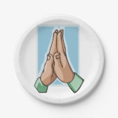 Assiettes En Carton Mains Dans La Prière (Devant)