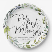 Assiettes En Carton Mais d'abord Mimosas Enterrement de Vie de Jeune F (Devant)