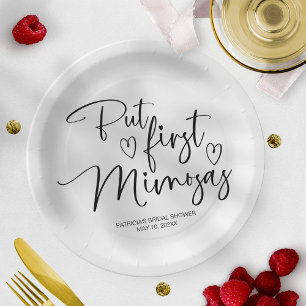 Assiettes En Carton Mais d'abord Mimosas Enterrement de Vie de Jeune F
