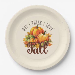 Assiettes En Carton Mais je pense que j'aime l'automne - Citrouille et