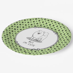 Assiettes En Carton Mais je suis un gentil chien Samoyed