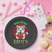 Assiettes En Carton mais premier Ramen. mignon chat manger Ramen (Fête)