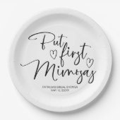 Assiettes En Carton Mais Première Fête des mariées Mimosas (Devant)