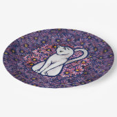 Assiettes En Carton Maisies blanches de chats (Angle)