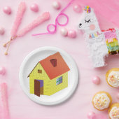 Assiettes En Carton Maison à granges jaunes (Fête)