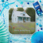 Assiettes En Carton Maison bleue Réchauffement (Fête)