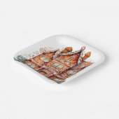 Assiettes En Carton Maison de pain d'épices (Angulaire)