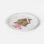 Assiettes En Carton Maison de pain d'épices Noël (Angle)