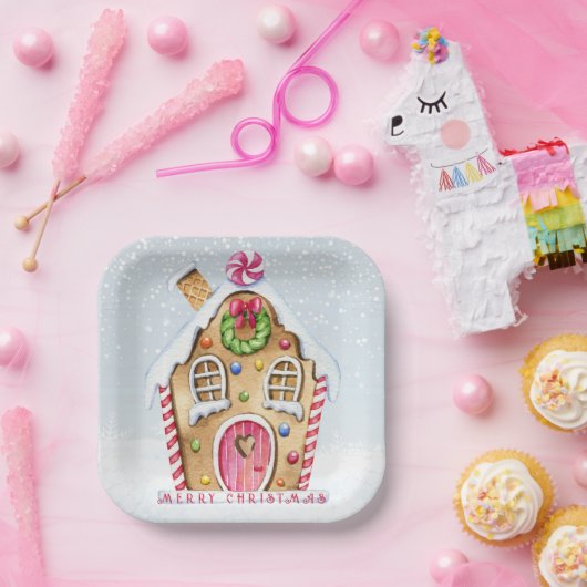 Assiettes En Carton Maison de pain d'épices Noël (Fête)