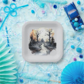 Assiettes En Carton Maison Éffrayante Halloween (Fête)