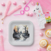 Assiettes En Carton Maison Éffrayante Halloween (Fête)