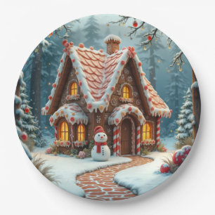 Assiettes En Carton Maison en pain d'épice de Noël avec un bonhomme de