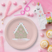 Assiettes En Carton Maison en pain d'épice Décor Anniversaire rose (Fête)