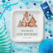 Assiettes En Carton Maison en pain d'épice décorer fête d'anniversaire (Fête)