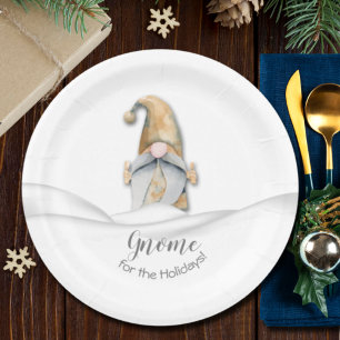 Assiettes En Carton Maison Gnome de Noël pour les Fêtes