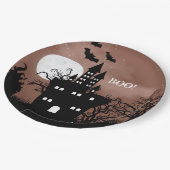 Assiettes En Carton Maison hantée d'Halloween (Angle)